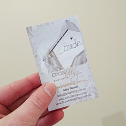 business card design bridal bling