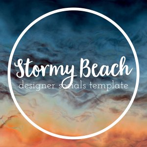 stormy beach designer socials templates