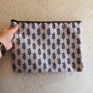 whimsical floral lilac patterned pouch