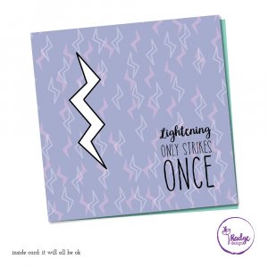 lightening strikes once quirky greeting card