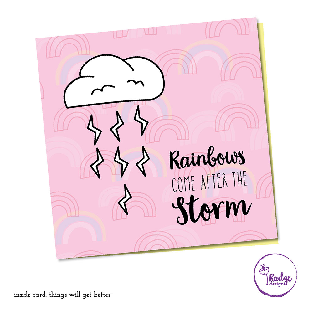 rainbows after the storm quirky greeting card