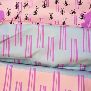 sticks bold quirky fabric peach